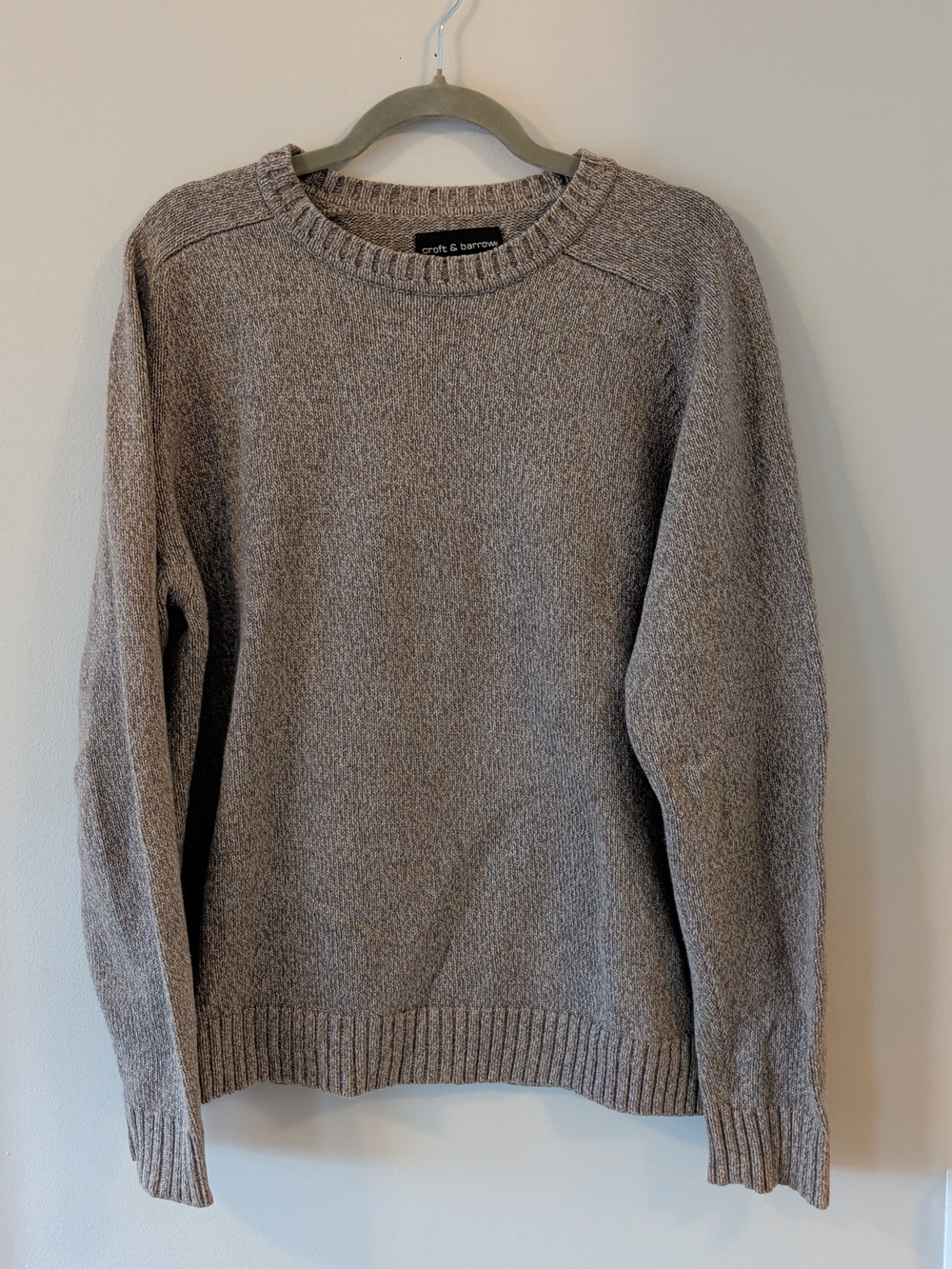 croft & barrow Men's Crewneck Sweater in Taupe Heather
